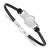 Rhodium Over Sterling Silver NHL LogoArt Ottawa Senators Leather Bracelet