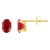 6x4mm Oval Lab Created Ruby 10k Yellow Gold Stud Earrings