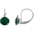 10K White Gold Lab Created Emerald and Diamond Round Leverback Earrings 1.73ctw