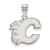 Rhodium Over Sterling Silver NHL LogoArt Calgary Flames Medium Pendant