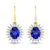 2.82ctw 14K Yellow Gold Tanzanite and White Diamond Halo Earrings