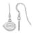 Rhodium Over Sterling Silver MLB LogoArt Cincinnati Reds Dangle Earrings