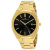 Christian Van Sant Men's Octavius Slim Black Dial, Yellow Stainless
Steel Watch