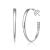 Clear Cubic Zirconia, Rhodium Over Sterling Silver with 3-Stone C-Hoop
Earrings 0.28ctw