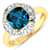 London Blue Topaz and White Diamond 14K Yellow Gold Halo Ring 2.24 ctw