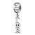 Rhodium Over Sterling Silver LogoArt Gamma Phi Beta Vertical Letter on
Heart Bead