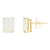 8x6mm Emerald Cut Opal 14k Yellow Gold Stud Earrings