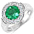 2.28ctw Green Emerald and Diamond 14K White Gold Halo Ring