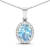 Oval Aquamarine and White Diamond 14K White Gold  Pendant with 18 inch
Cable Chain 1.40ctw