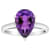 12x8mm Pear Shape Amethyst Rhodium Over Sterling Silver Ring