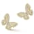 Sterling Statements 14K Yellow Gold Over Sterling Silver Pave Butterfly Studs