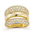 Rachel Zoe CZ Triple Dome Stacked Ring in 14K Gold Over Sterling Silver