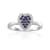 Blue Sapphire and Moissanite Sterling Silver Heart Shape Cluster Ring