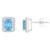 7x5mm Emerald Cut Simulated Aquamarine And Created White Sapphire 10k
White Gold Stud Earrings