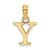 14k Yellow Gold Polished Block Letter Y Initial Pendant