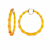 14K Yellow Gold Over Sterling Silver XL Bamboo Acrylic Hoops in Honey