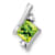 Rhodium Over 10k White Gold 0.63 ctw Cushion Peridot and Diamond Chain
Slide Pendant