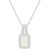 6x4mm Emerald Cut Opal 1/8 ctw Diamond Rhodium Over Sterling Silver Halo
Pendant with Chain