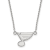 Rhodium Over Sterling Silver NHL LogoArt St. Louis Blues Small Pendant Necklace