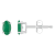 5x3mm Oval Emerald 14k White Gold Stud Earrings