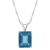 10x8mm Emerald Cut London Blue Topaz Rhodium Over Sterling Silver
Pendant With Chain
