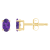 5x3mm Oval Amethyst 14k Yellow Gold Stud Earrings