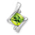 Rhodium Over 10k White Gold 1.25 cttw Peridot and Accent Diamond Pendant