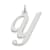 Rhodium Over Sterling Silver Fancy Script Letter Y Initial Charm