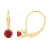 4mm Round Garnet 14k Yellow Gold Drop Earrings