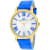 Oceanaut Women's Moon White Dial, Baby blue Leather Strap Watch