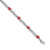 Rhodium Over 14k White Gold Diamond and Ruby Bracelet