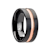 VENICE Black Ceramic Wedding Band with Rose Gold Groove 10mm