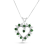 0.88ctw Emerald and Diamond Heart Shaped Pendant in 14k White Gold