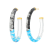 14K Yellow Gold Over Sterling Silver XL Oval Tie Dye Acrylic Hoop
Earrings In Black and Blue
