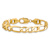 10k Yellow Gold 10mm Flat Figaro Link Bracelet