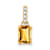 10k Yellow Gold 1 ctw Citrine and Accent Diamond Pendant