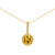 Natural Yellow Citirine 14 K Gold Round Shape Over Sterling Silver
Pendant with Chain