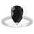 12x8mm Pear Shape Black Onyx and 1/10 ctw Diamond Rhodium Over Sterling
Silver Ring