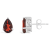 8x5mm Pear Shape Garnet Rhodium Over Sterling Silver Stud Earrings