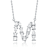 Initial M Mixed Cut CZ Pendant Necklace In Sterling Silver 18 Inch