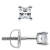 White Cubic Zirconia 14k White Gold Studs With Velvet Gift Box 0.60ctw