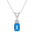 7x5mm Emerald Cut Blue Topaz with Diamond Accents 14k White Gold Pendant
With Chain