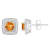 5mm Cushion Citrine 1/5 ctw Diamond Rhodium Over Sterling Silver Halo
Stud Earrings