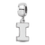 Sterling Silver Rhodium-plated LogoArt University of Illinois Small
Dangle Bead