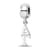 Rhodium Over Sterling Silver LogoArt Delta Gamma Vertical Letters on Bead