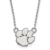 Rhodium Over Sterling Silver LogoArt Clemson University Tiger Paw Small
Pendant Necklace