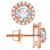White Cubic Zirconia 14k Rose Gold Earrings With Velvet Gift Box 1.20ctw