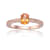 Spessartite Garnet with Moissanite Accents 14K Rose Gold Over Sterling
Silver Ring, 0.95ctw