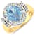 3.73ctw Blue Aquamarine and Diamond 14K Yellow Gold Halo Ring
