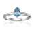 Oval Blue Zircon Sterling Silver Solitaire Ring, 1.00ct
